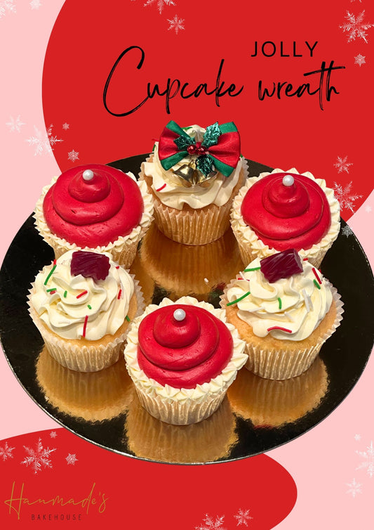 Jolly Christmas Wreath Cupcake