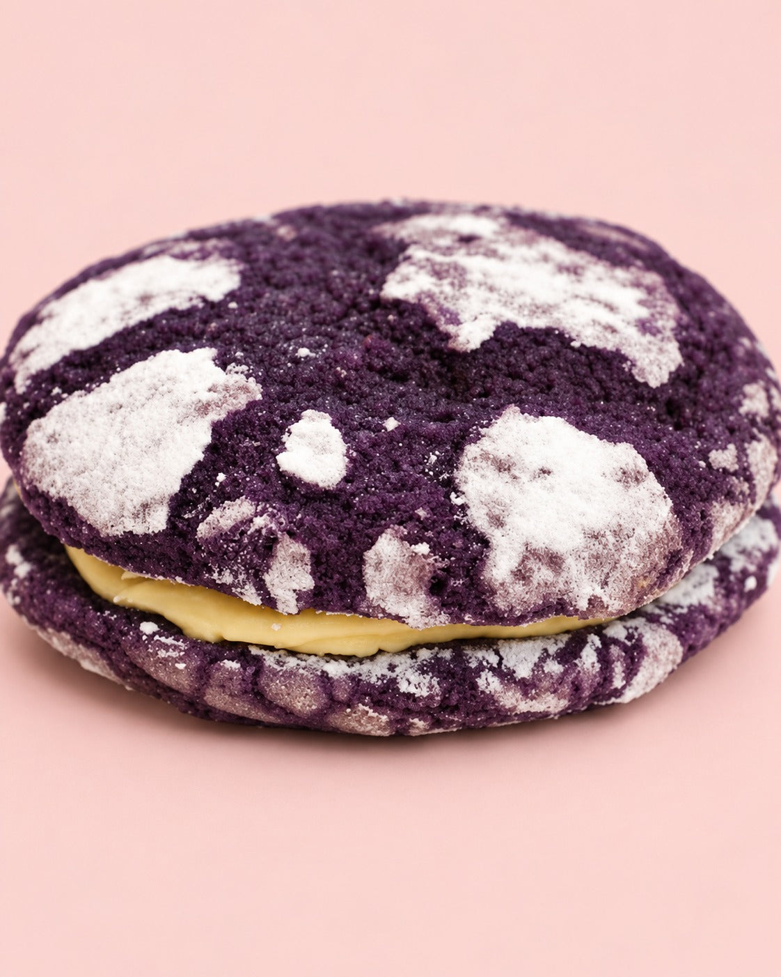 Filled Ube Crinkle cookie