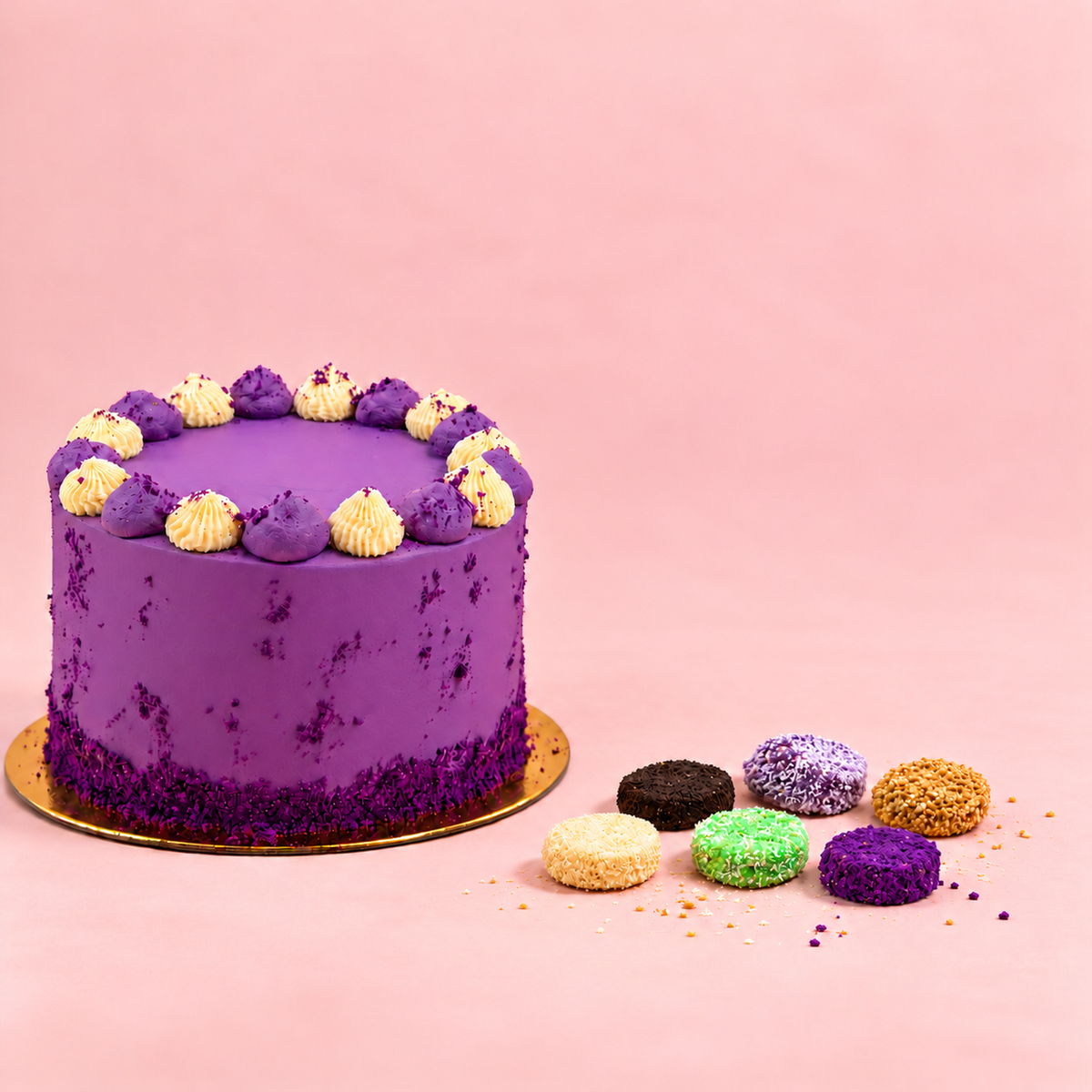 Ube Cream cake with 6 silvanas